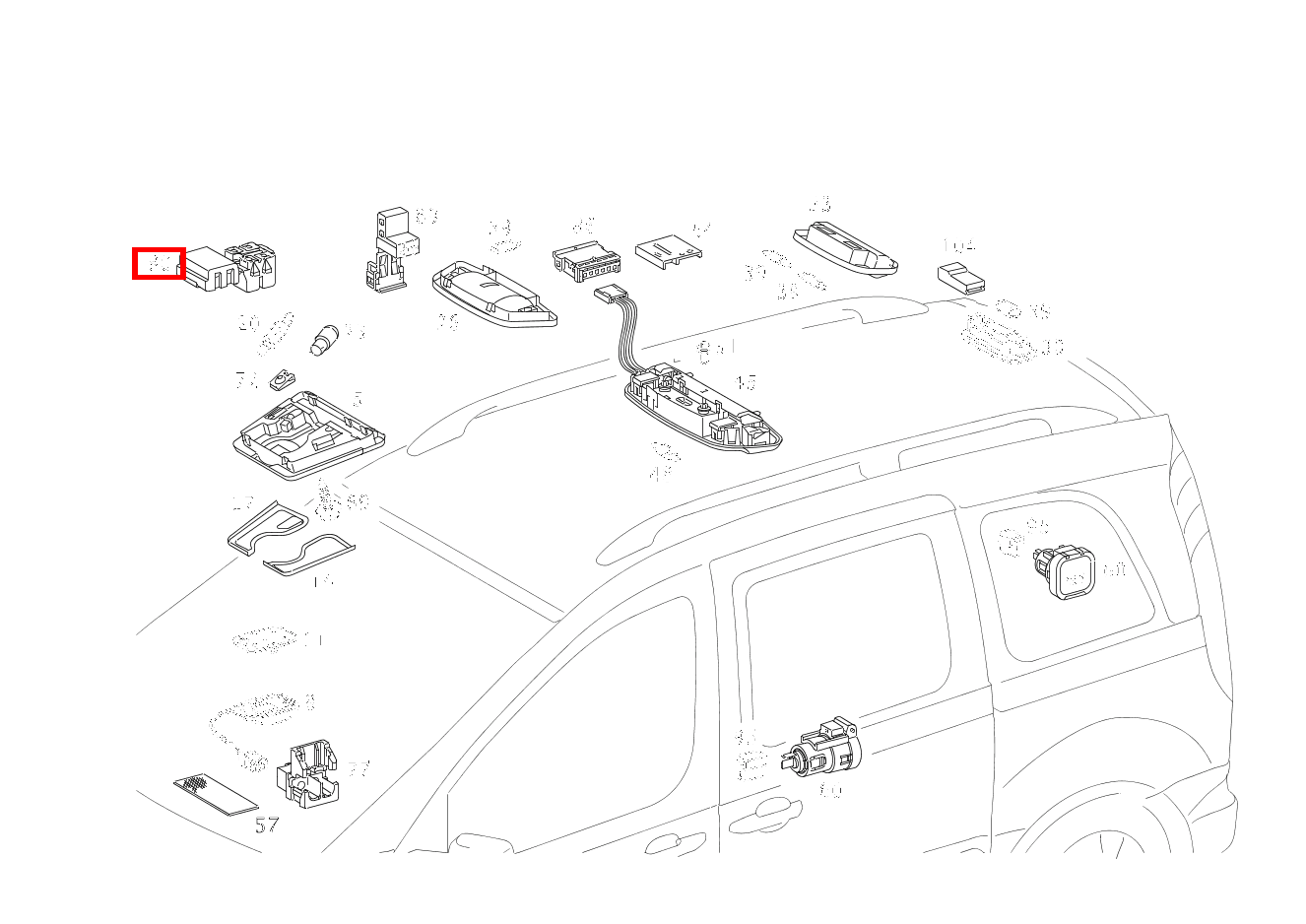 Kupplung, Mechanisch INNENRAUMFUEHLER E15.TF; 4-PIN RK2.5 Vaneo 1.6 TREND 414