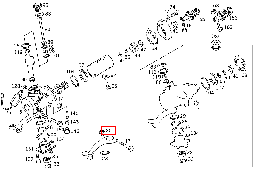 Sechskantmutter LENKSTOCKHEBEL AN LENKUNG S 350 Turbodiesel 140