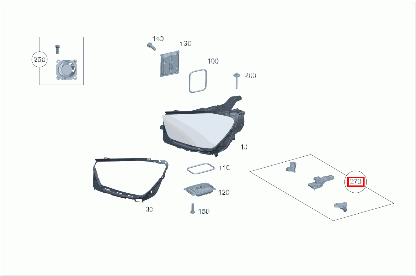 Reparatursatz Halter Reparaturlösung für Scheinwerfer, links GLE 300 d 4MATIC 205