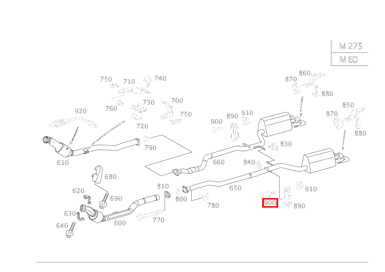 Sechsrundschraube AUFHAENGUNG AUSPUFFROHR HINTEN; M8X40 CL 65 AMG Coupé 215