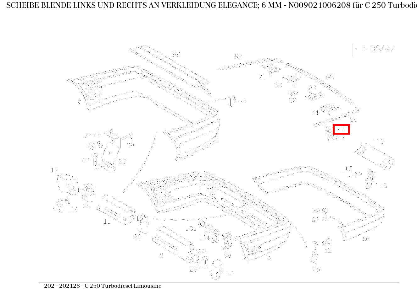 Scheibe BLENDE LINKS UND RECHTS AN VERKLEIDUNG ELEGANCE; 6 MM C 250 Turbodiesel Limousine 202