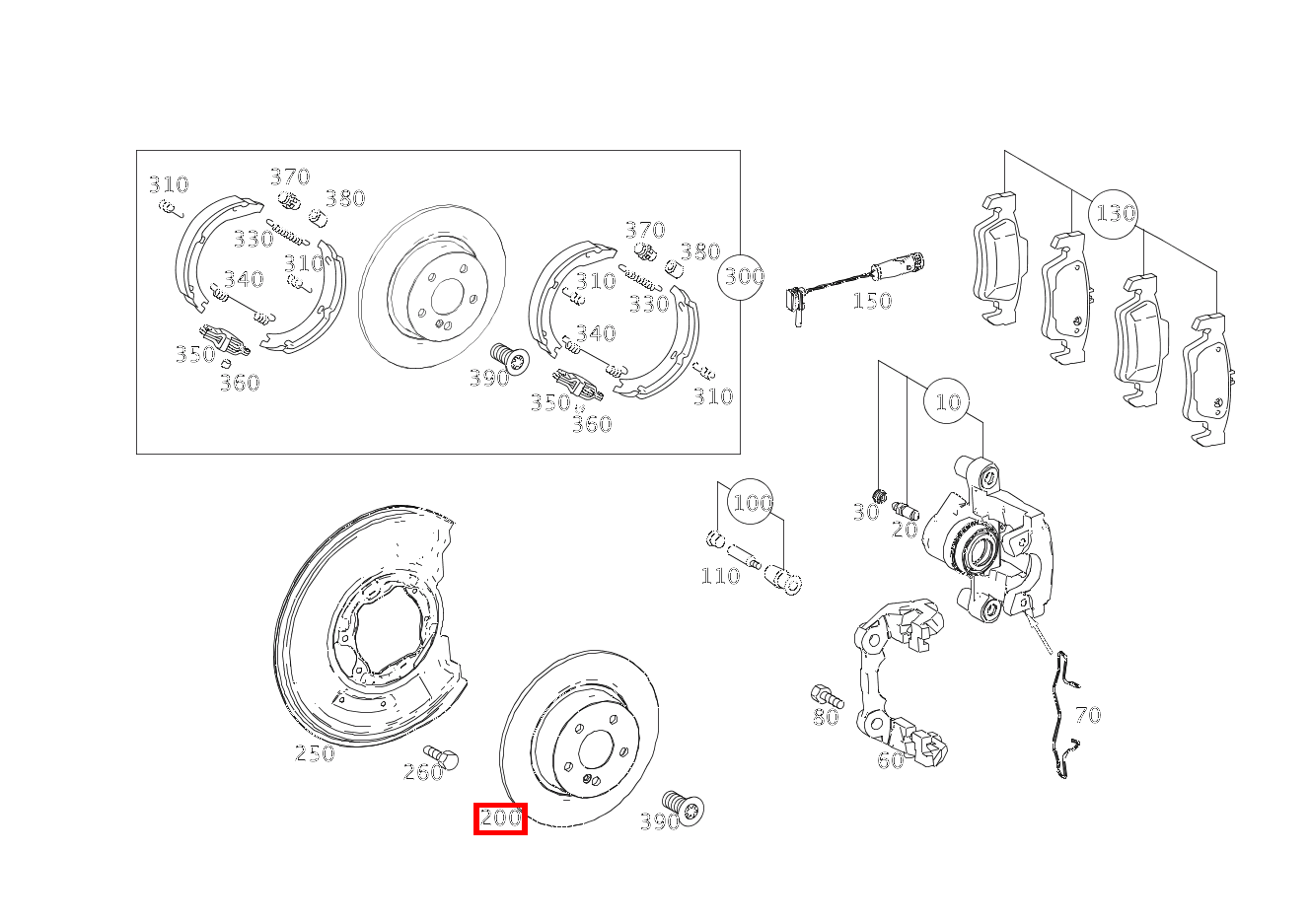 Bremsscheibe belüftet Hinten rechts E 350 Limousine BlueT BCA 212 Bremsscheibe belüftet Hinten rechts E 350 Limousine BlueT BCA 212