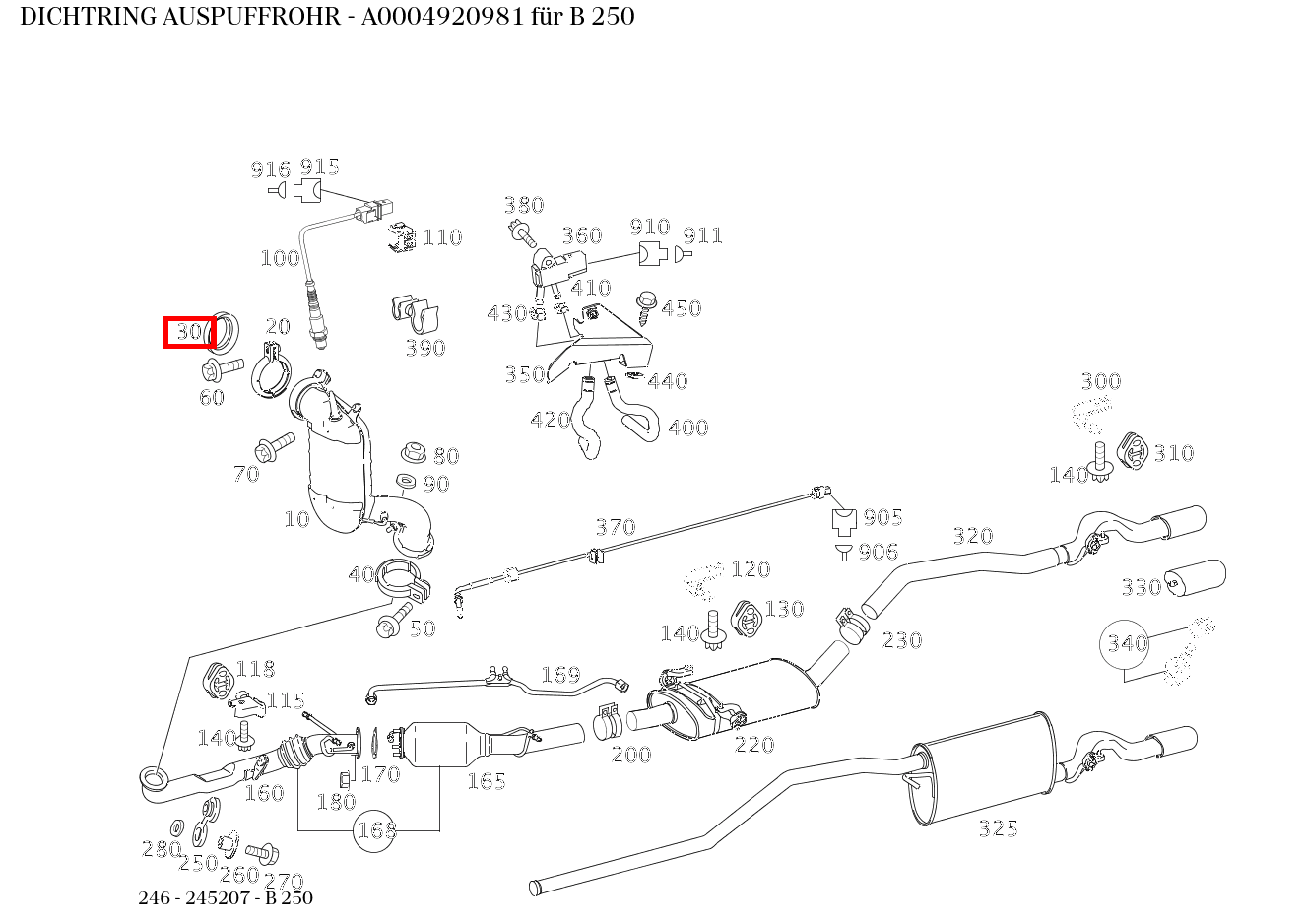Dichtring AUSPUFFROHR B 250 246