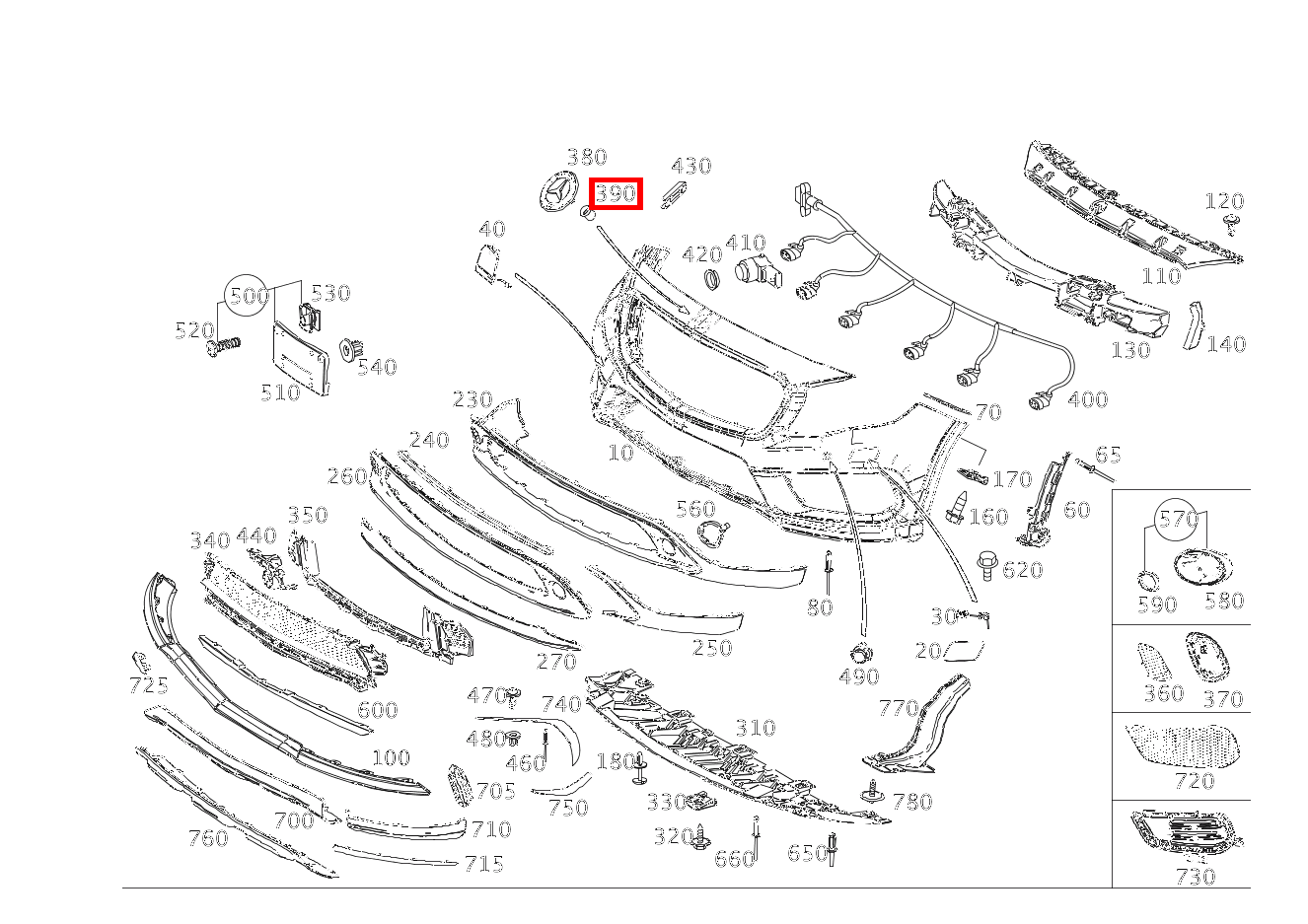 BEFESTIGUNGSTUELLE Befestigung Firmenzeichen GLA250 156