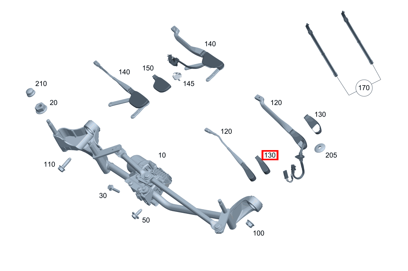 Abdeckung Wischerarm FUER FAHRERSEITE GLE 350 d 4MATIC 222 Abdeckung Wischerarm FUER FAHRERSEITE GLE 350 d 4MATIC 222