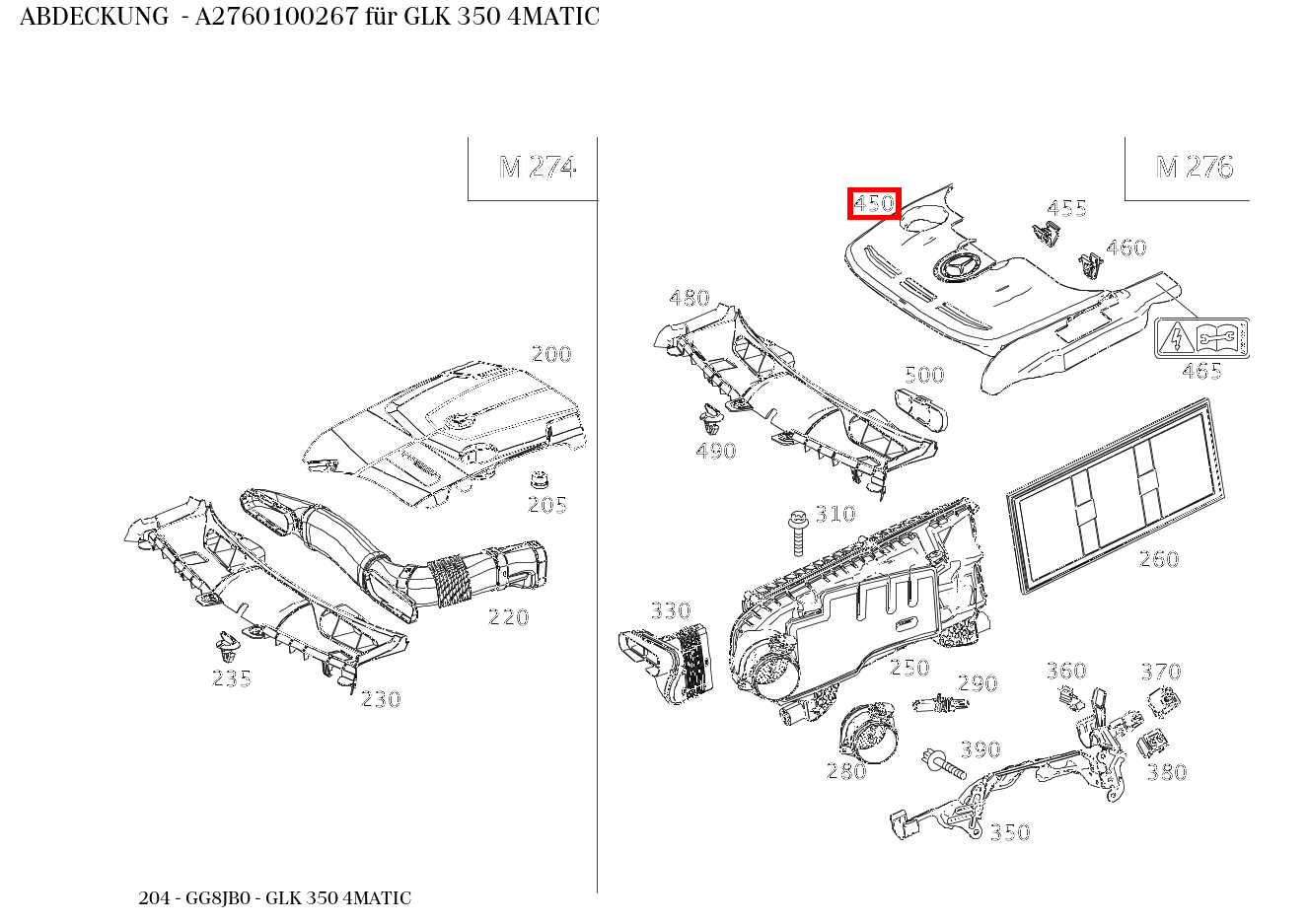 Abdeckung GLK 350 4MATIC 204