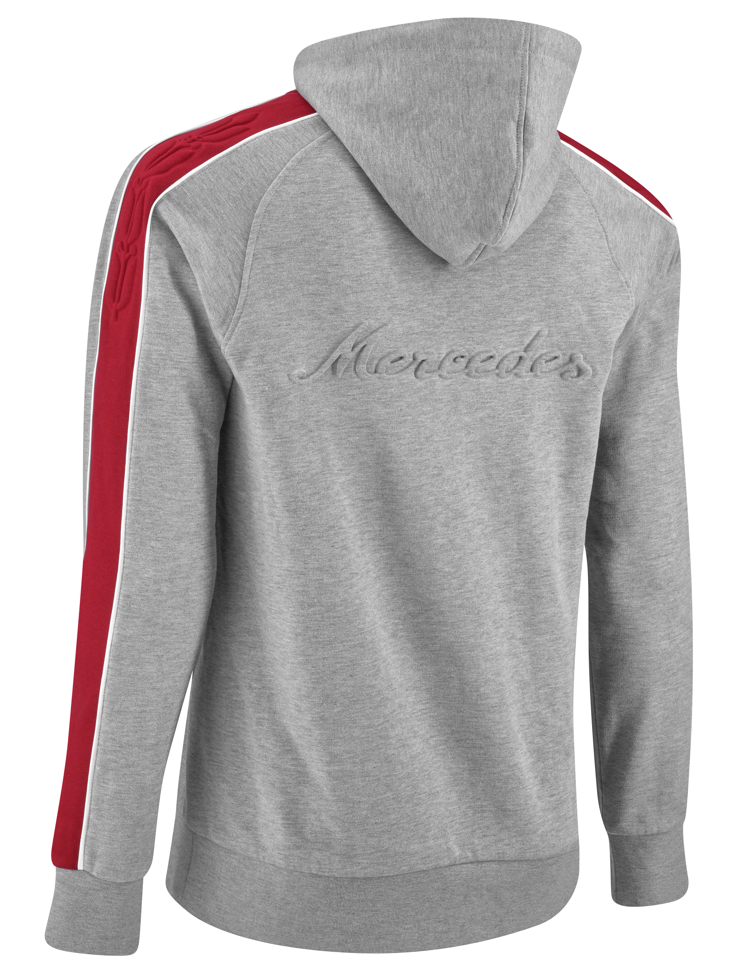 Mercedes-Benz - Sweathoody, grau melange/bordeaux