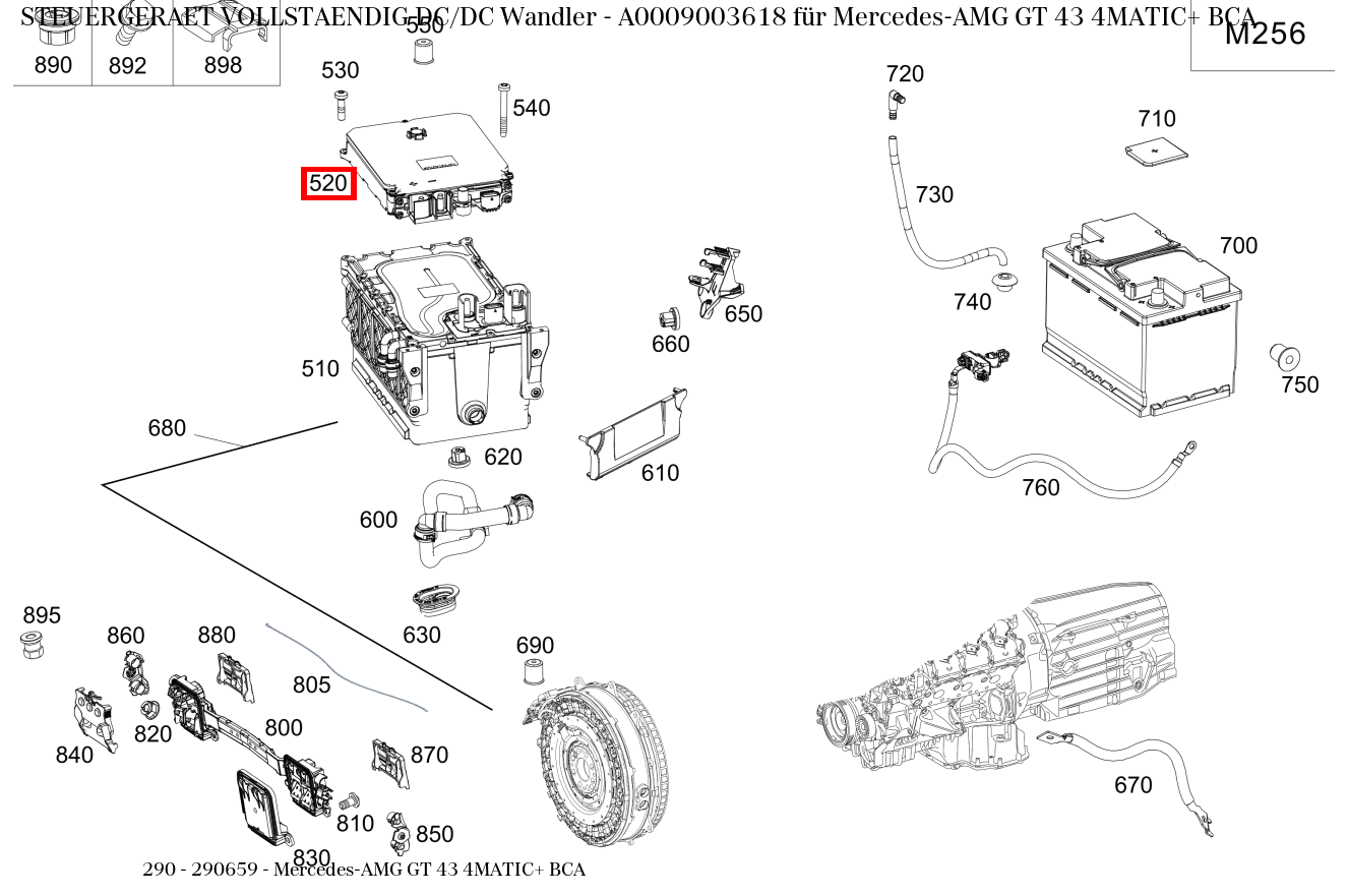 Steuergerät vollständig DC/DC Wandler Mercedes-AMG GT 43 4MATIC+ BCA 290 Steuergerät vollständig DC/DC Wandler Mercedes-AMG GT 43 4MATIC+ BCA 290