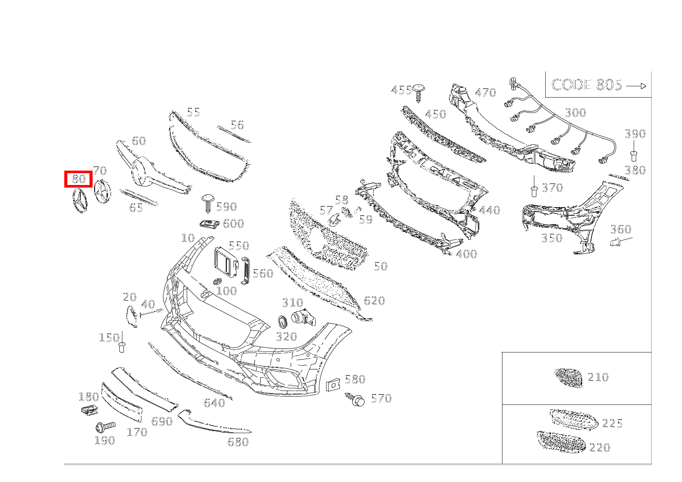 Mercedes-Stern Kühlergrill CLS 250 Shooting Brake BlueTEC 4MATIC 218