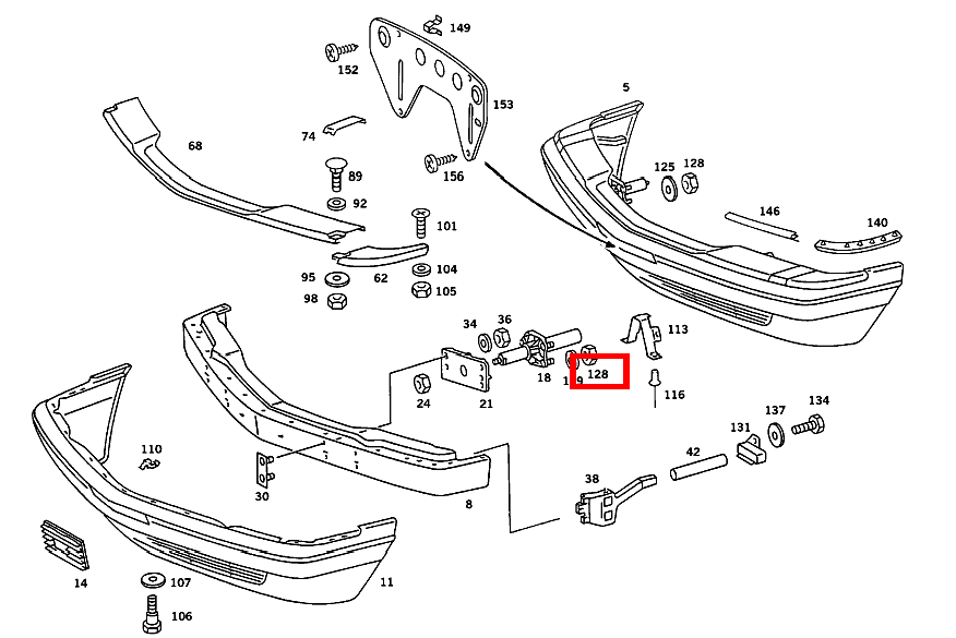 Sechskantmutter PRALLDAEMPFER AN QUERTRAEGER; M10 560 SEC-126 126
