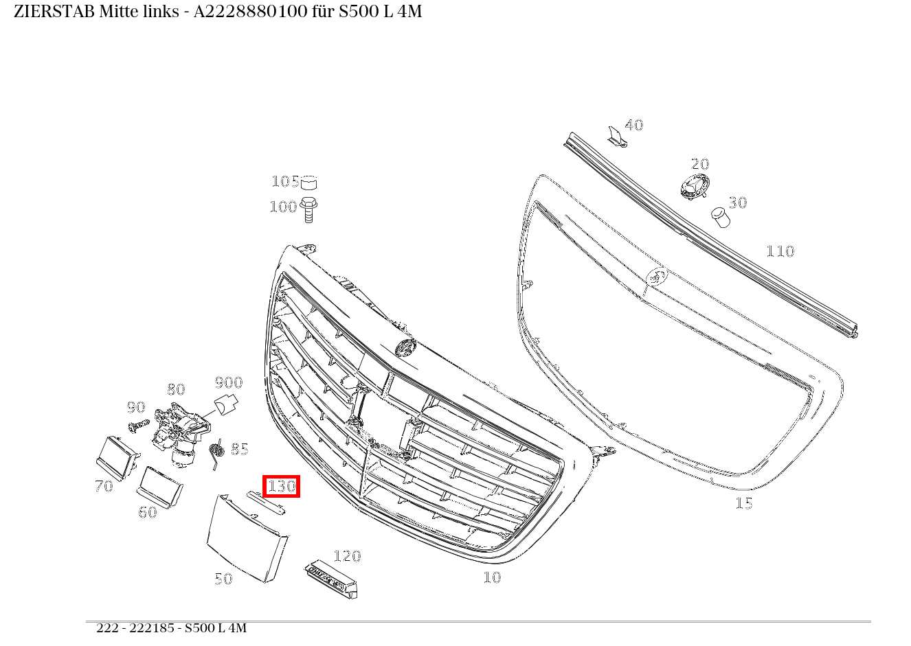 Zierstab Mitte links S500 L 4M 222 Zierstab Mitte links S500 L 4M 222