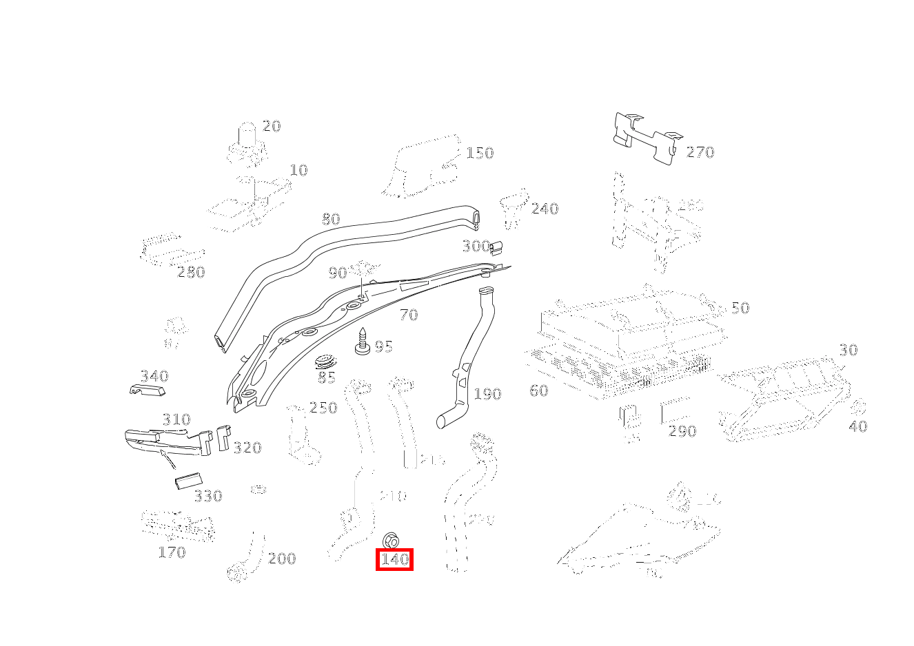 Sechskantmutter AN TRENNWAND C 220 d T-Modell 205