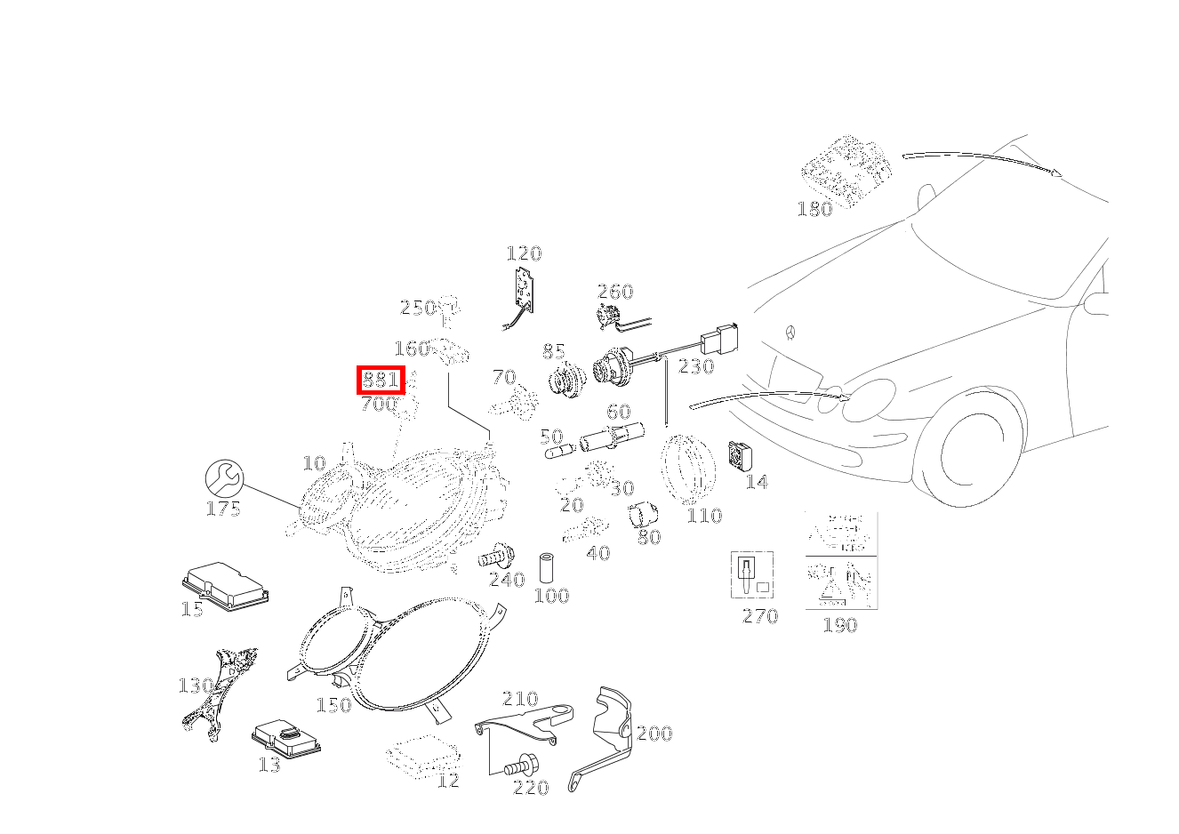 GEHAEUSEDICHTUNG 1.1-2.1 MM SLK2.8 E280CDI SONDERAUFB 211