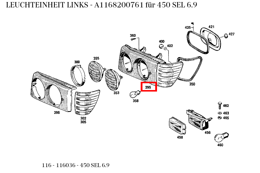 Leuchteinheit LINKS 450 SEL 6.9 116