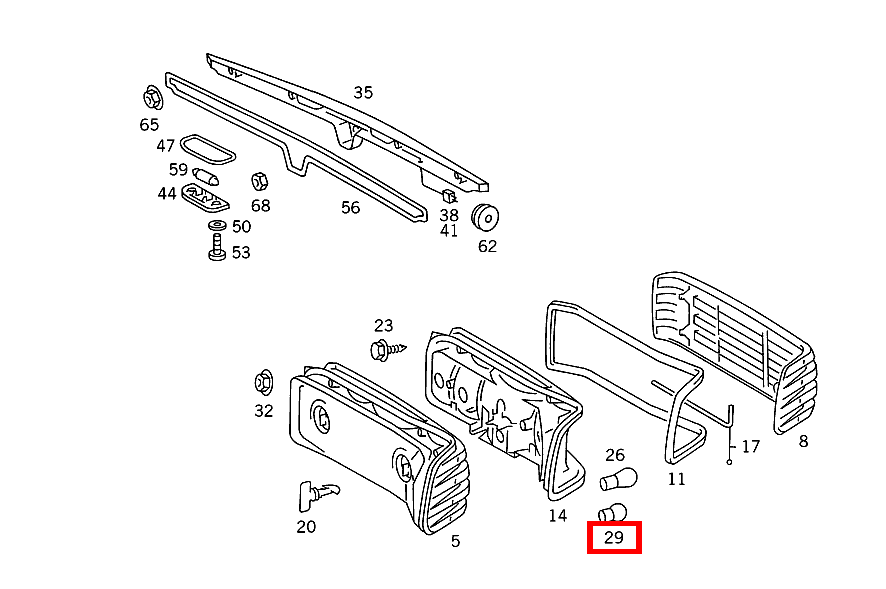 Glühlampe SCHLUSSLICHT R10W - 12V 420 SEC COUPE mit Automatic 126