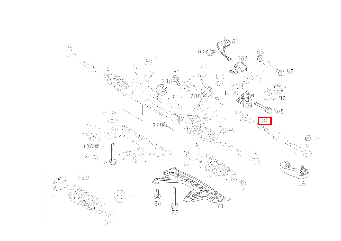 Spurstange INNEN RECHTS S 65 AMG L 220