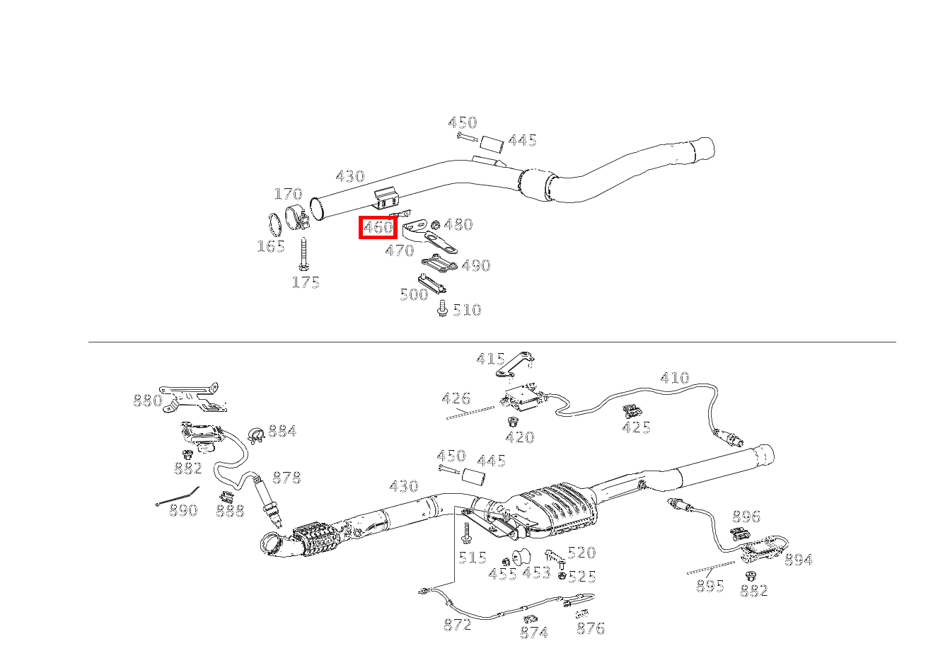 Platte HALTER AN AUSPUFFROHR VORN E 200 CDI Limousine 213