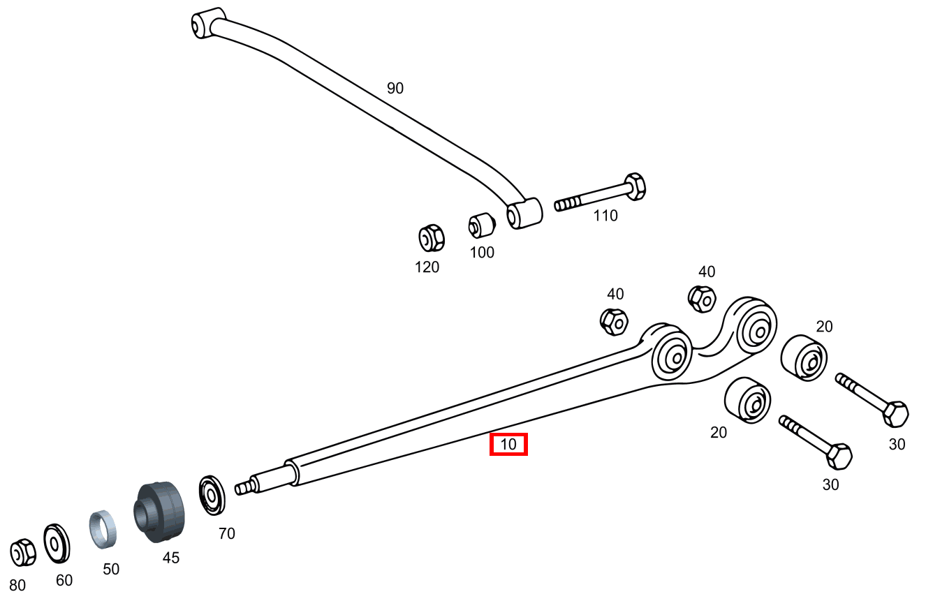 ACHSLENKER Längslenker G3504X42850 463 ACHSLENKER Längslenker G3504X42850 463