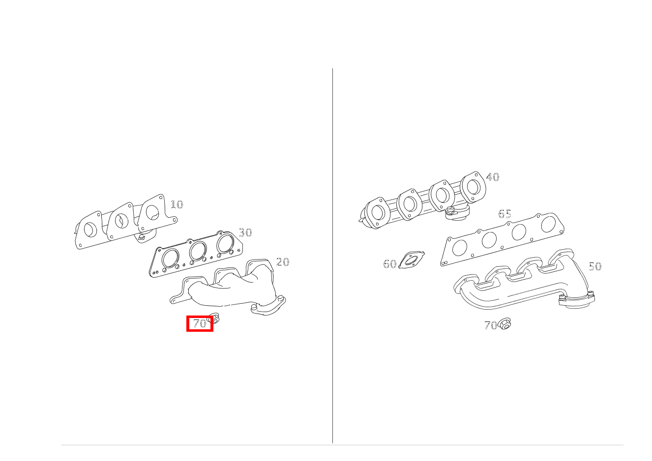 Sechskantmutter Auspuffkrümmer an Zylinderkopf; M6 CLS 55 AMG 219