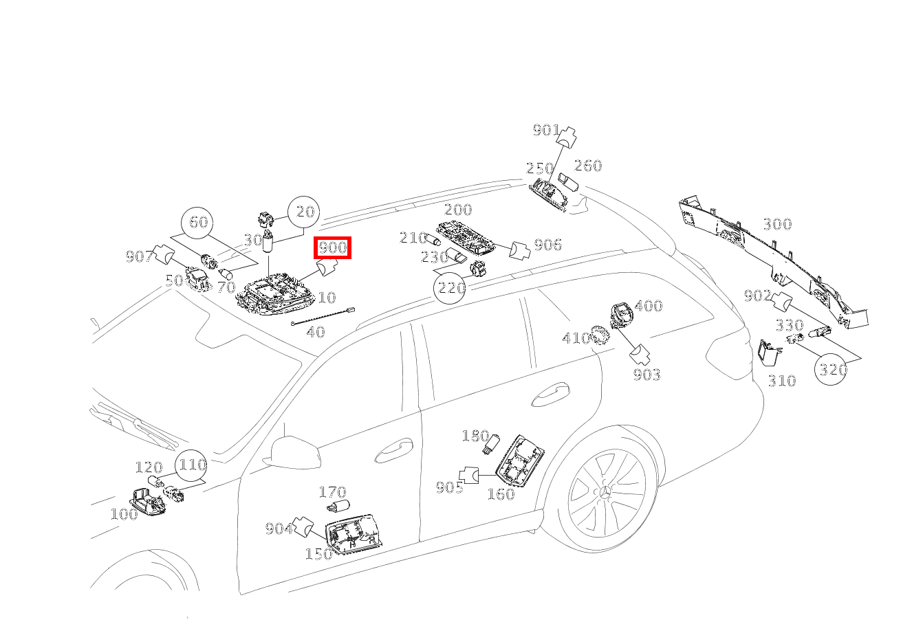 Buchsengehäuse DACHBEDIENEINHEIT, SCHWARZ N70-G; 8-PIN MQS E 200 Limousine 213