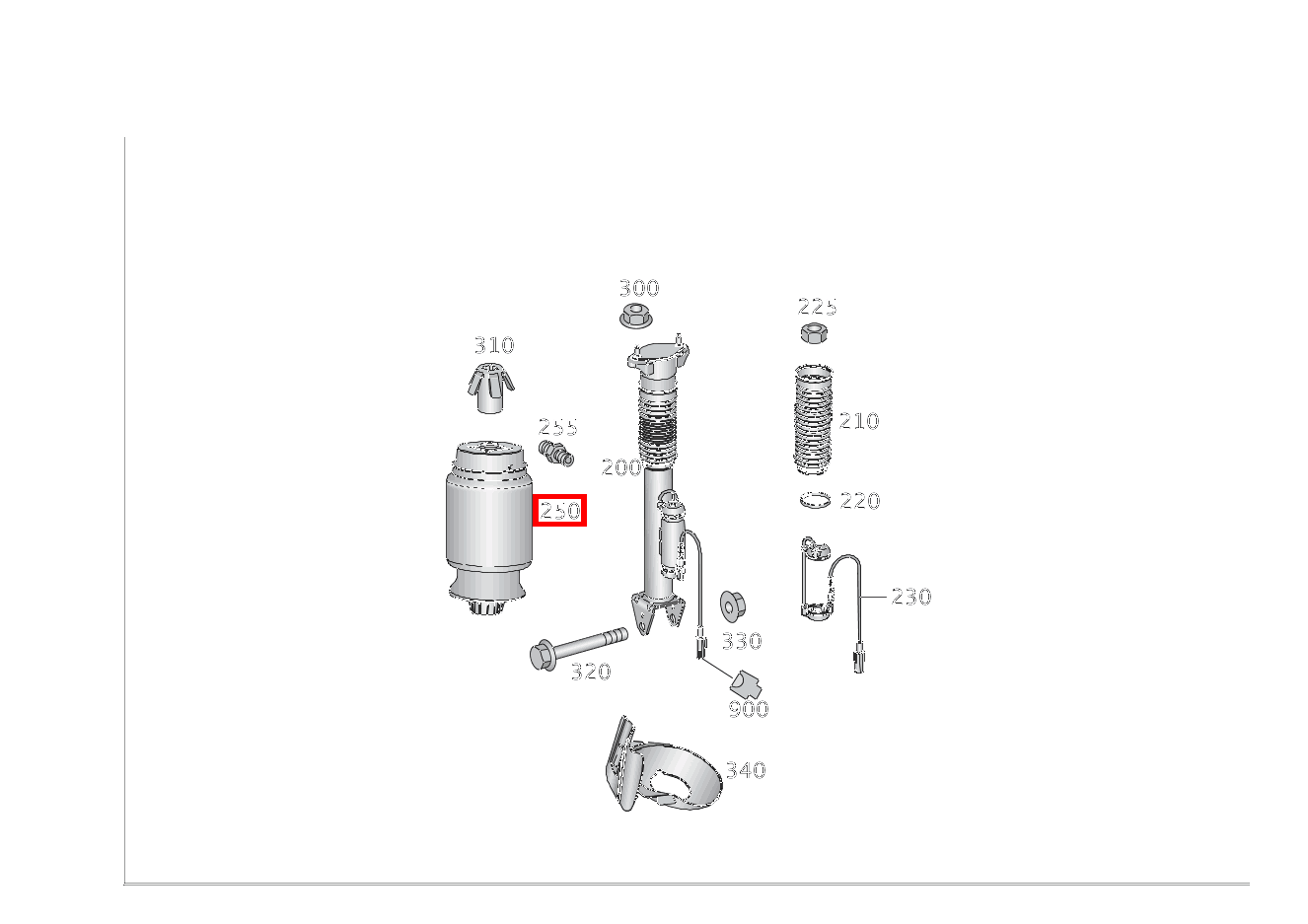 Luftfeder HINTEN LINKS UND RECHTS GLS 500 4MATIC Off-Roader 166