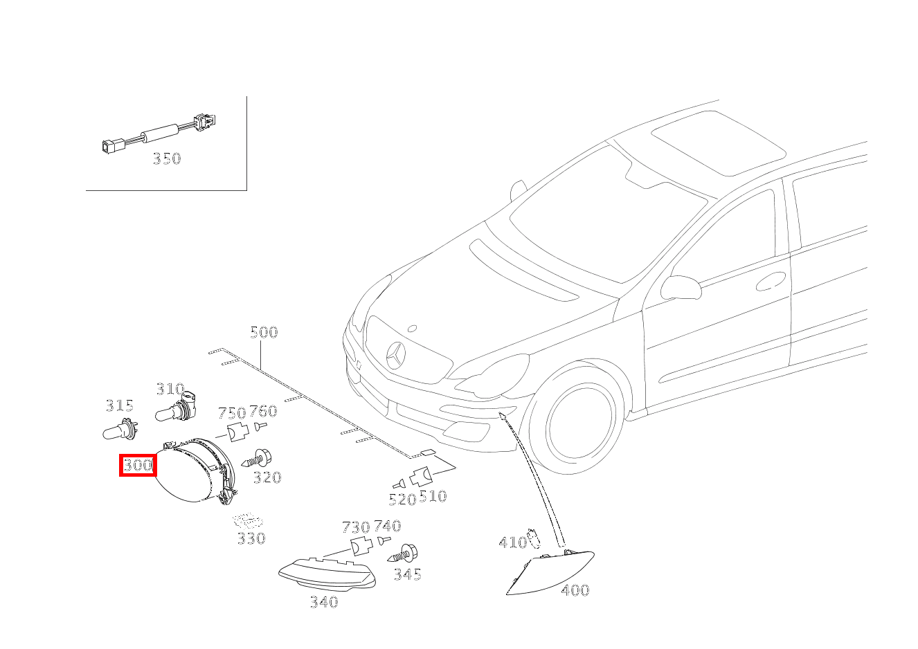 Nebelscheinwerfer LINKS R 500 L 251 Nebelscheinwerfer LINKS R 500 L 251
