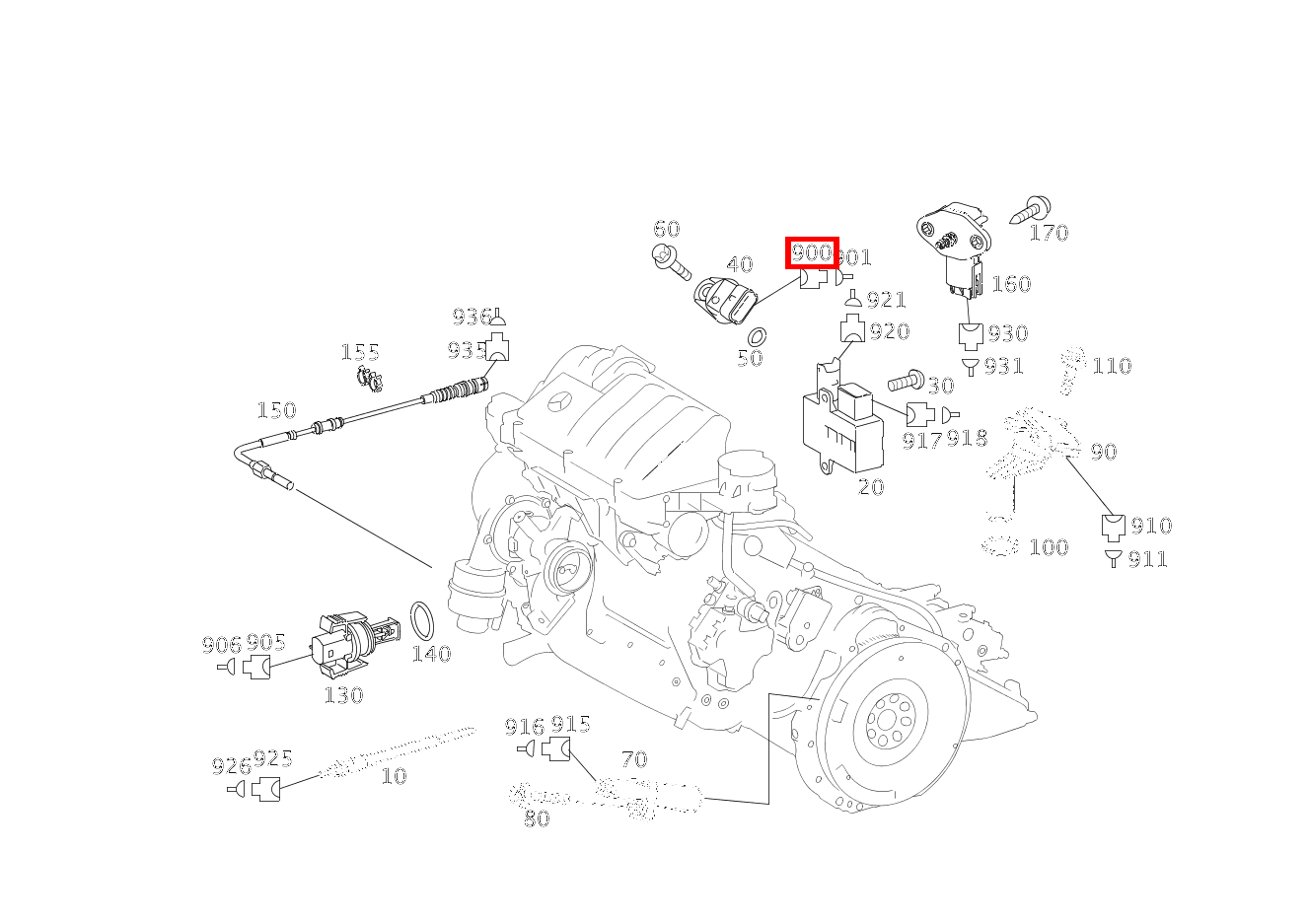 Stecker Positionsgeber Nockenwelle B6/1; 3-PIN SLK2.8 B 250 246