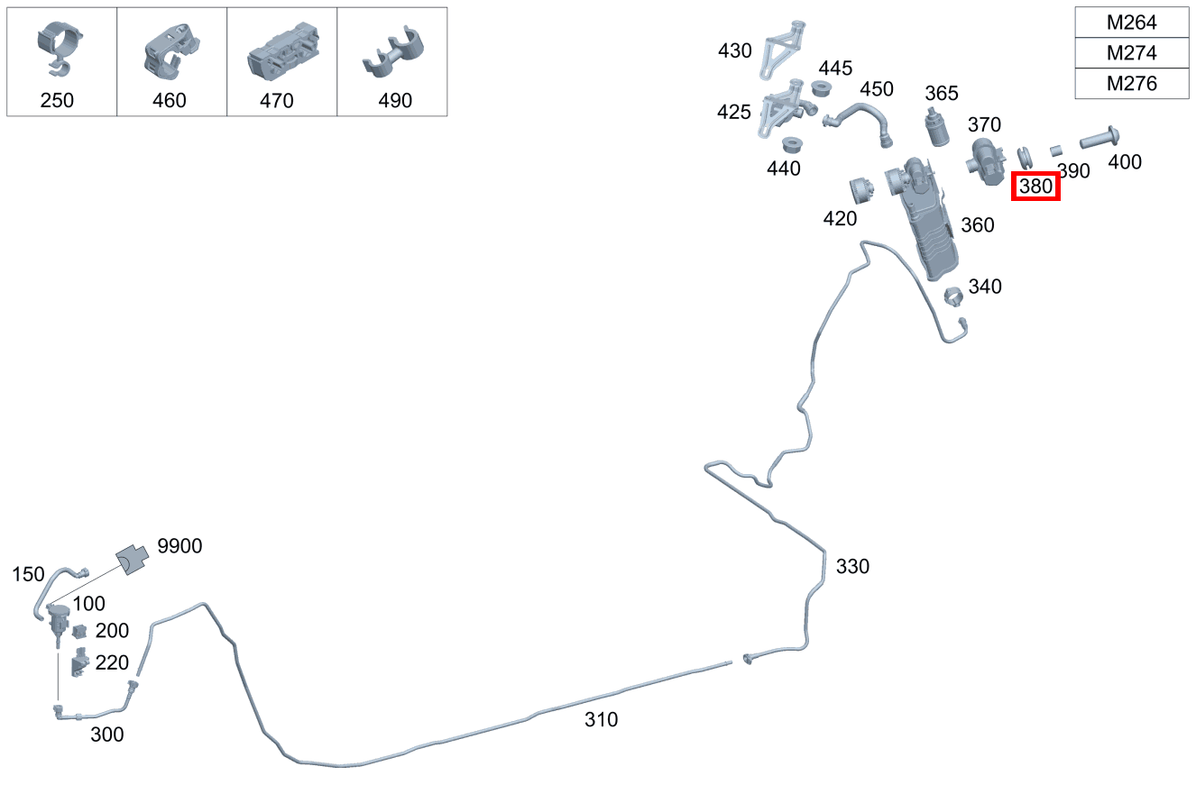 Durchführungstülle Diagnosegerät an Aktivkohlefilter C 180 205