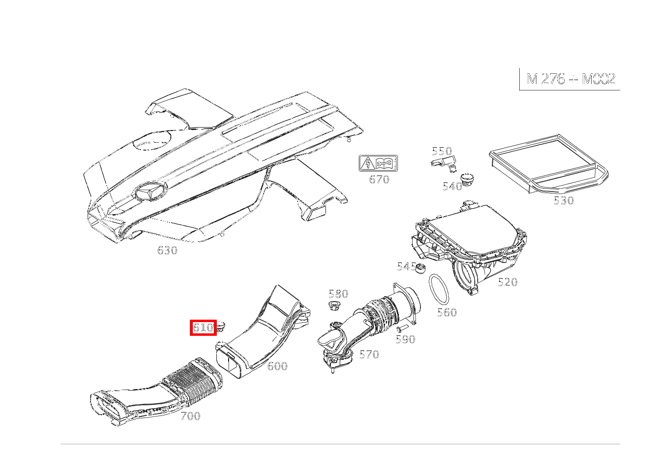 Puffer MOTORABDECKUNG AN ROHLUFTLEITUNG, RECHTS SL 400 Roadster 231