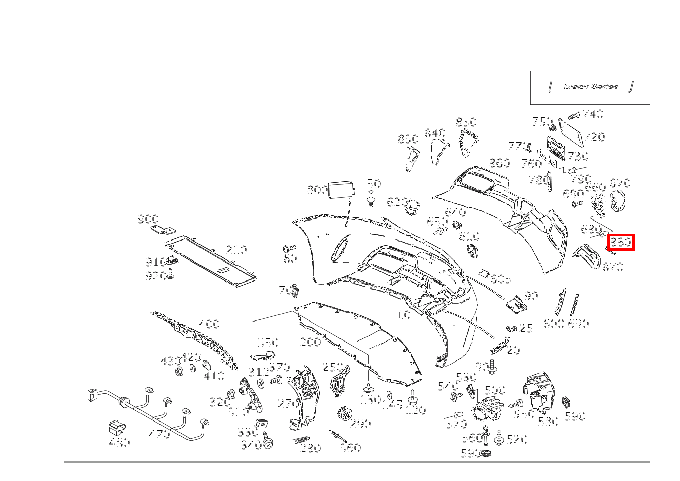 Befestigungsklammer BEFESTIGUNG WINDLEITKANAL SLS AMG Coupé Black Series 197