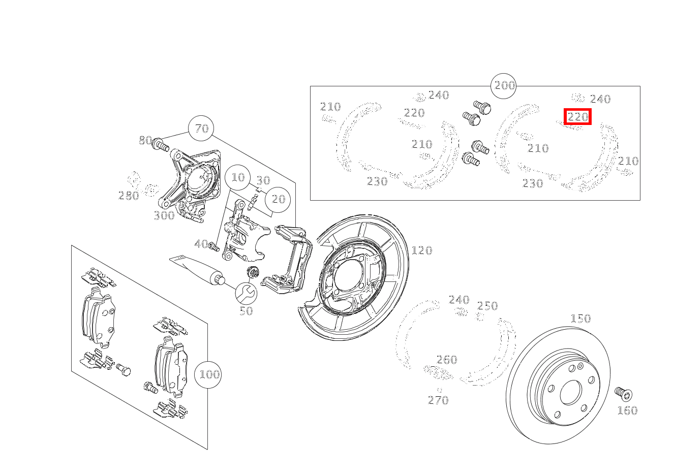 Zugfeder BREMSBACKENRUECKHOLUNG A 200 TURBO COUPE 169
