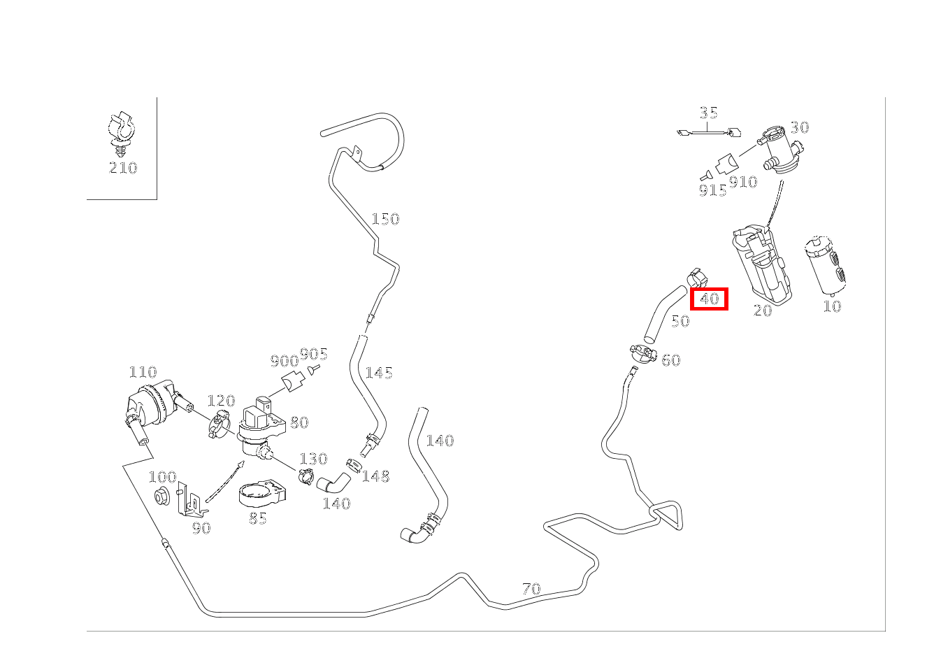Schlauchschelle Formschlauch an Regenerierleitung und Aktivkohlefilter; 14.5-15.5 MM CLS 55 AMG 219