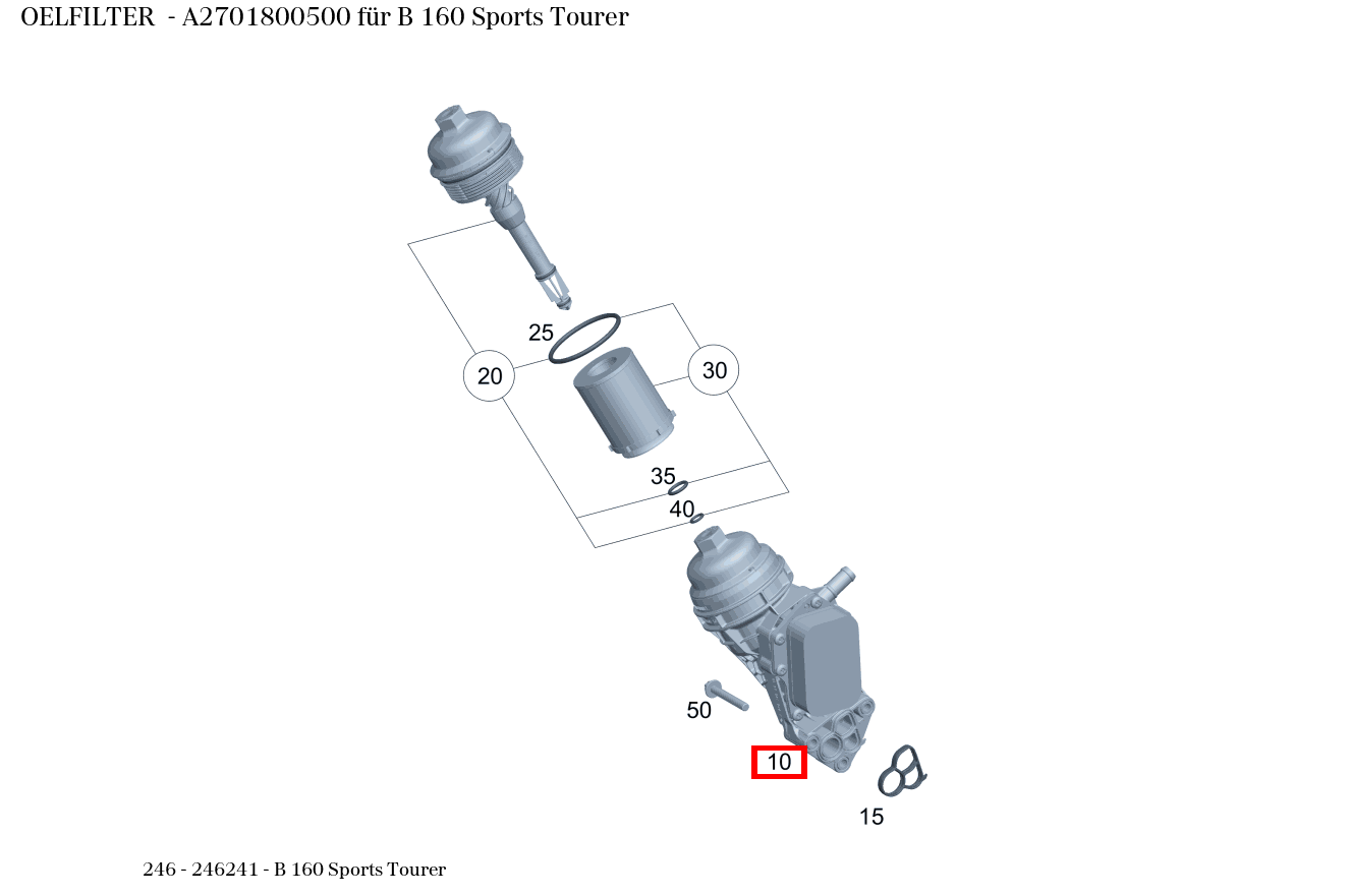 Ölfilter B 160 Sports Tourer 246 Ölfilter B 160 Sports Tourer 246