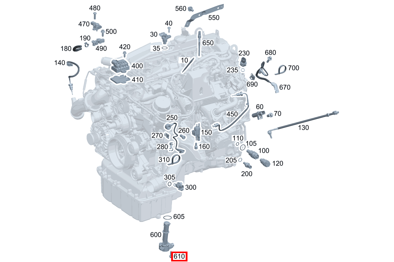 Sechsrundschraube Geber an Ölwanne; M6X20 Vito 116 CDI Kasten Lang 245