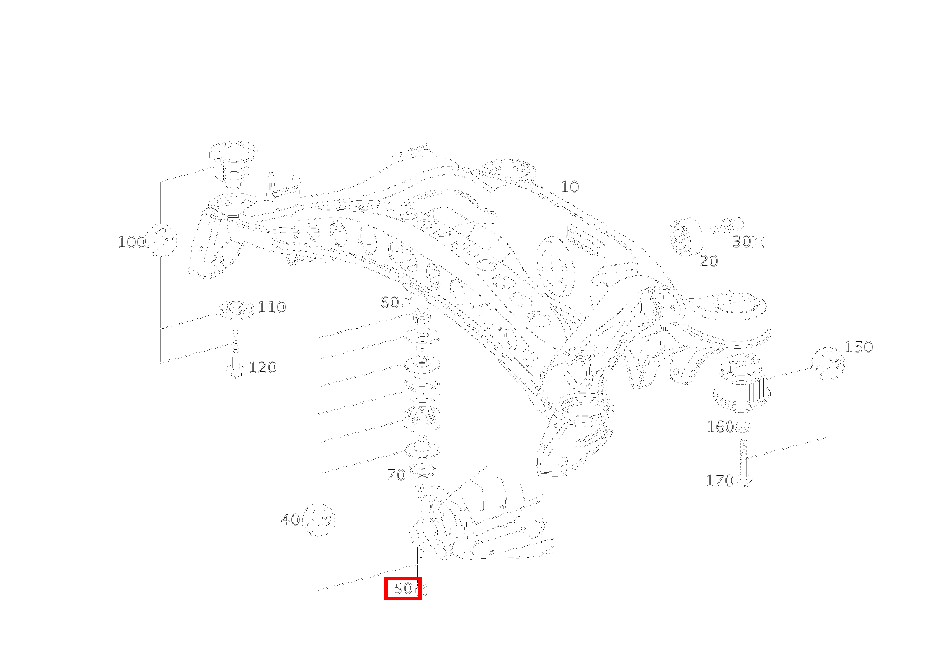 Zylinder-Schraube ACHSGEHAEUSE AN HINTERACHSTRAEGER; M10X65 E280 210