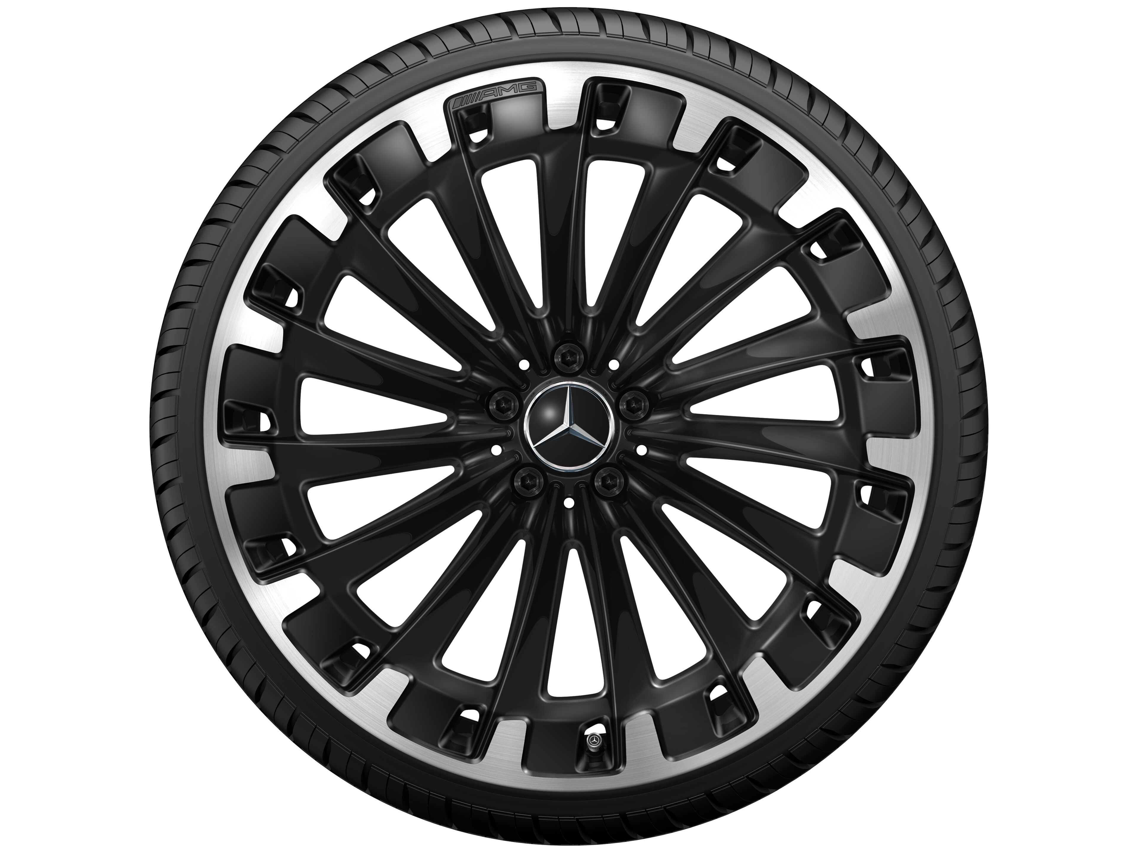 AMG Vielspeichen-Rad, 22 Zoll, 9,5 J x 22 ET 41,5, schwarz, glanzgedreht