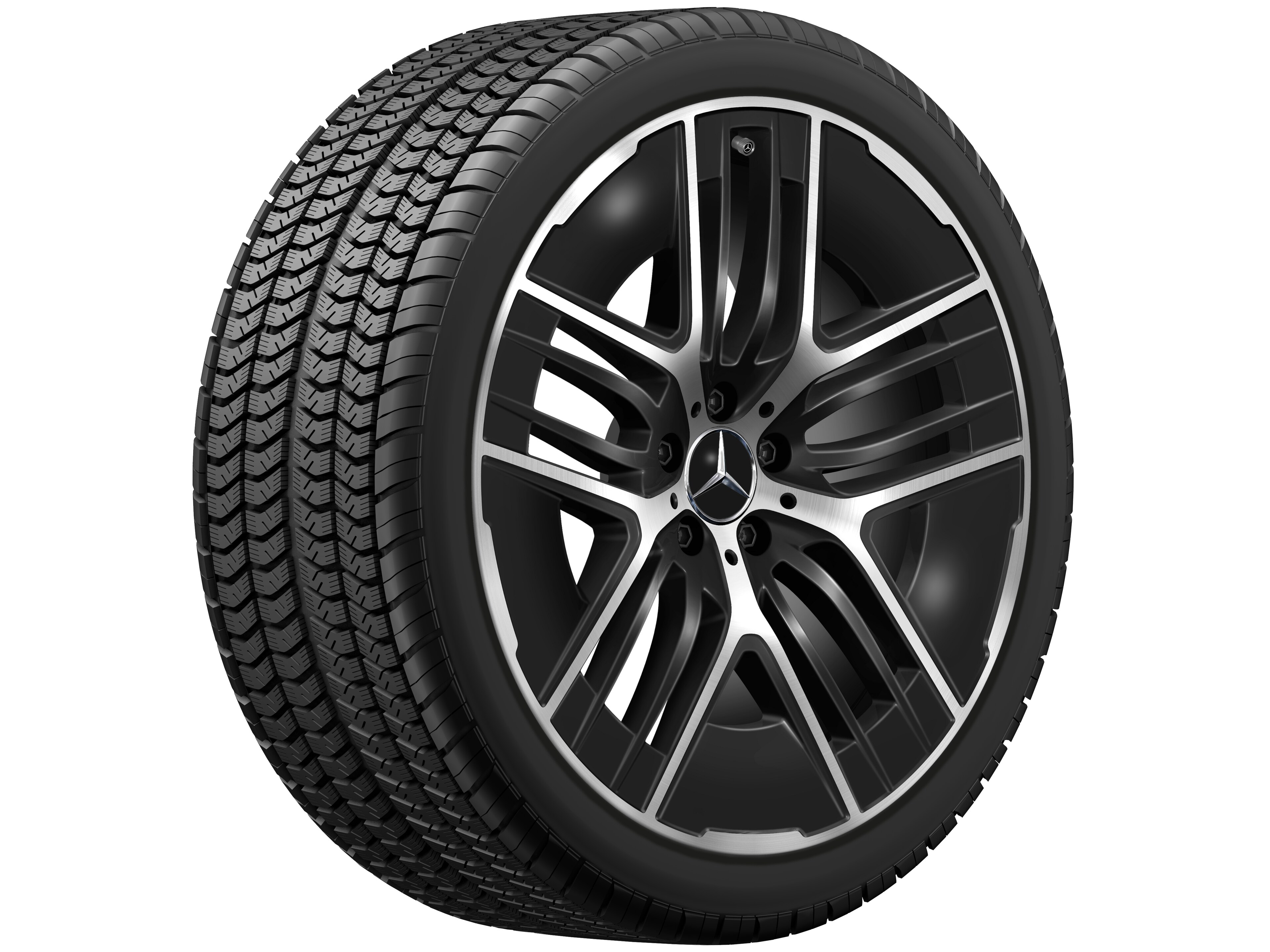 5-Y-Speichen-Rad, Aero, 21 Zoll, mit Zusatzspeichen 9,5 J x 21 ET 41,5, schwarz, glanzgedreht