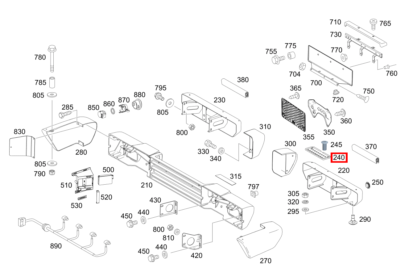 Trittbrett AUF STOSSFAENGER HINTEN G 350 d Professional Limited Edition 463