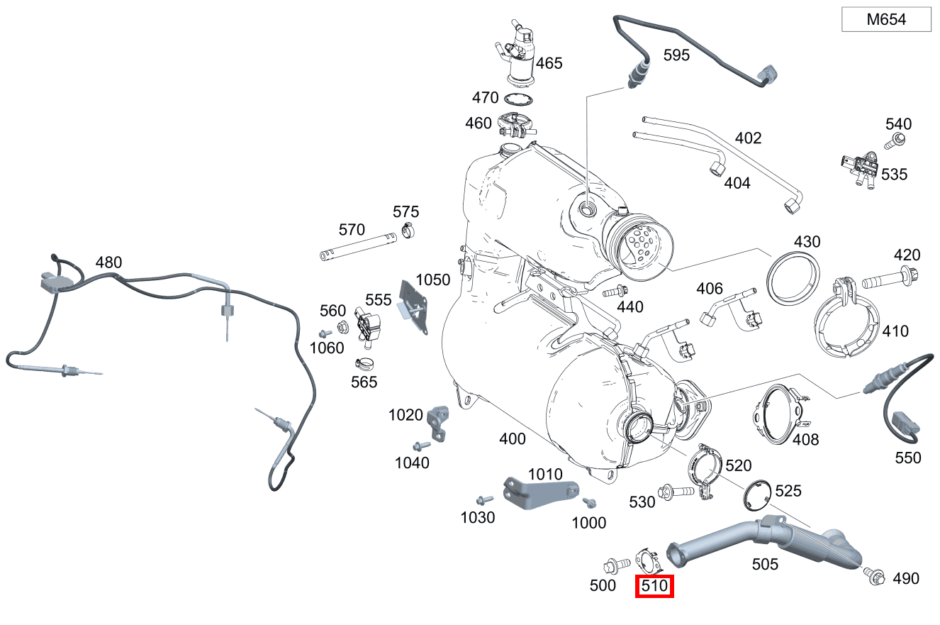 METALLDICHTUNG, EINLAGIG Abgasrückführleitung A 220 d Limousine 177