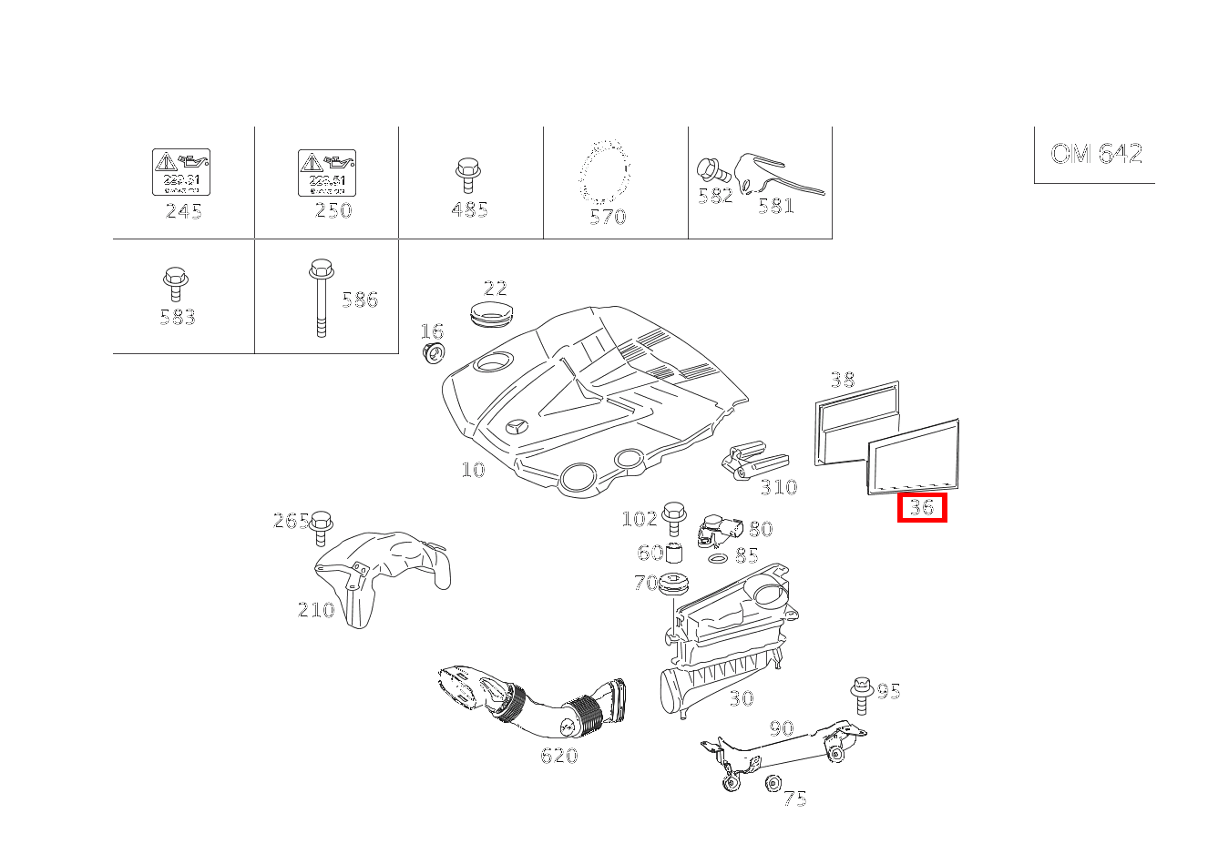 Luftfiltereinsatz LINKS C 320 CDI Limousine 203