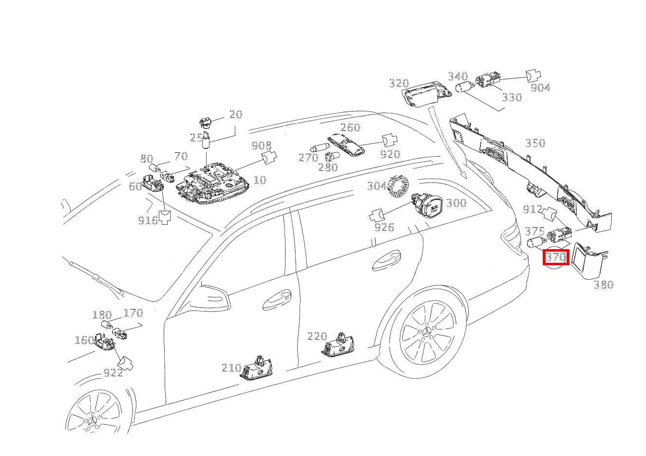 Lampenfassung MIT GLUEHLAMPE; 12V-5W C 180 KOMPRESSOR T-Modell BlueEFFICIENCY 240