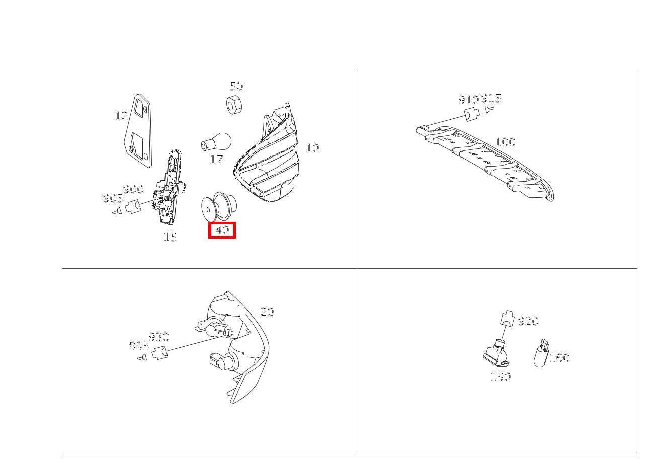 Klammer BEFESTIGUNG SCHLUSSLEUCHTE GL 500 4MATIC Off-Roader 164