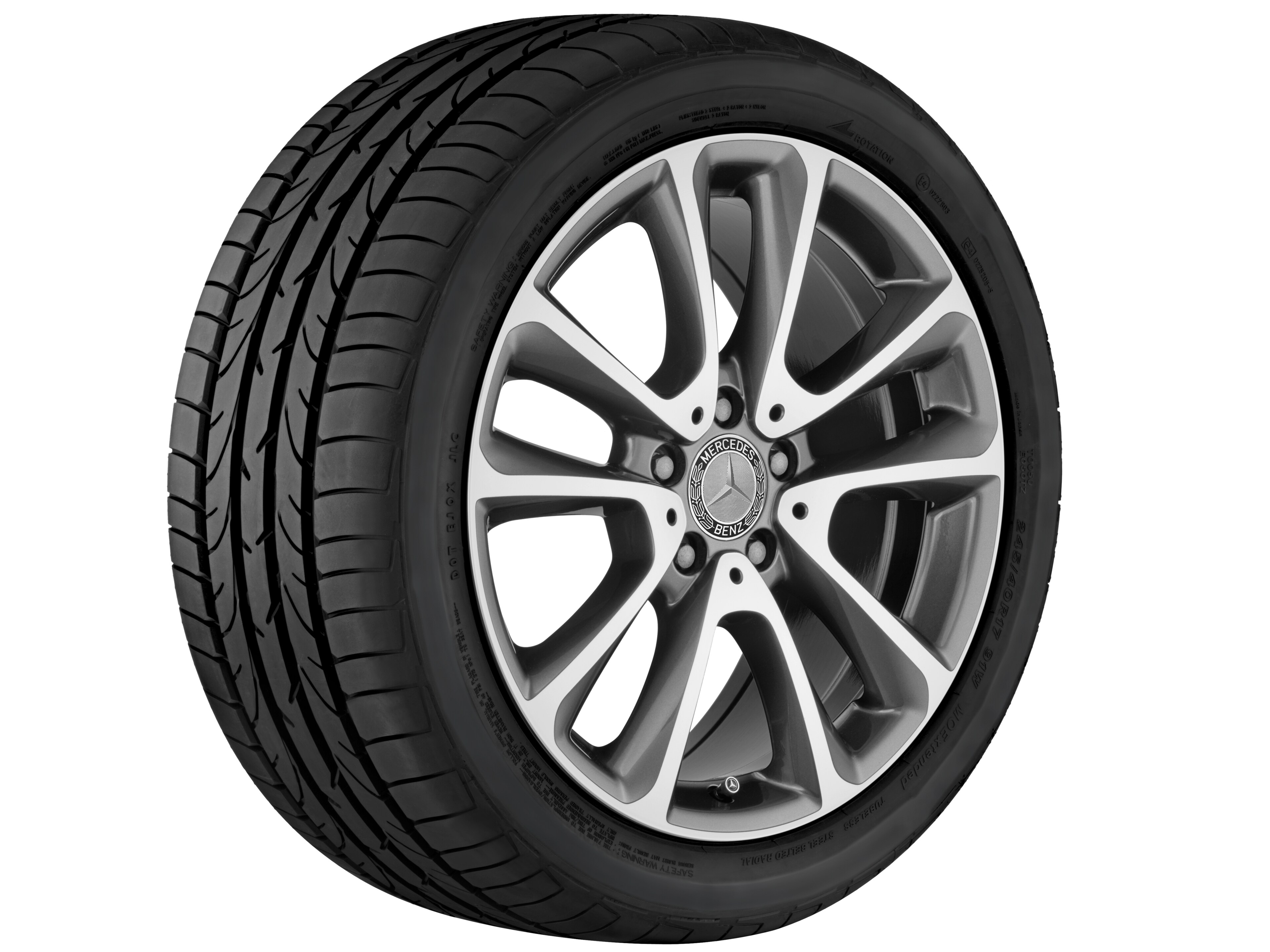 Mercedes-Benz - 5-Doppelspeichen-Rad, 45,7 cm (18 Zoll), glan 5-Doppelspeichen-Rad, 45,7 cm (18 Zoll), glan