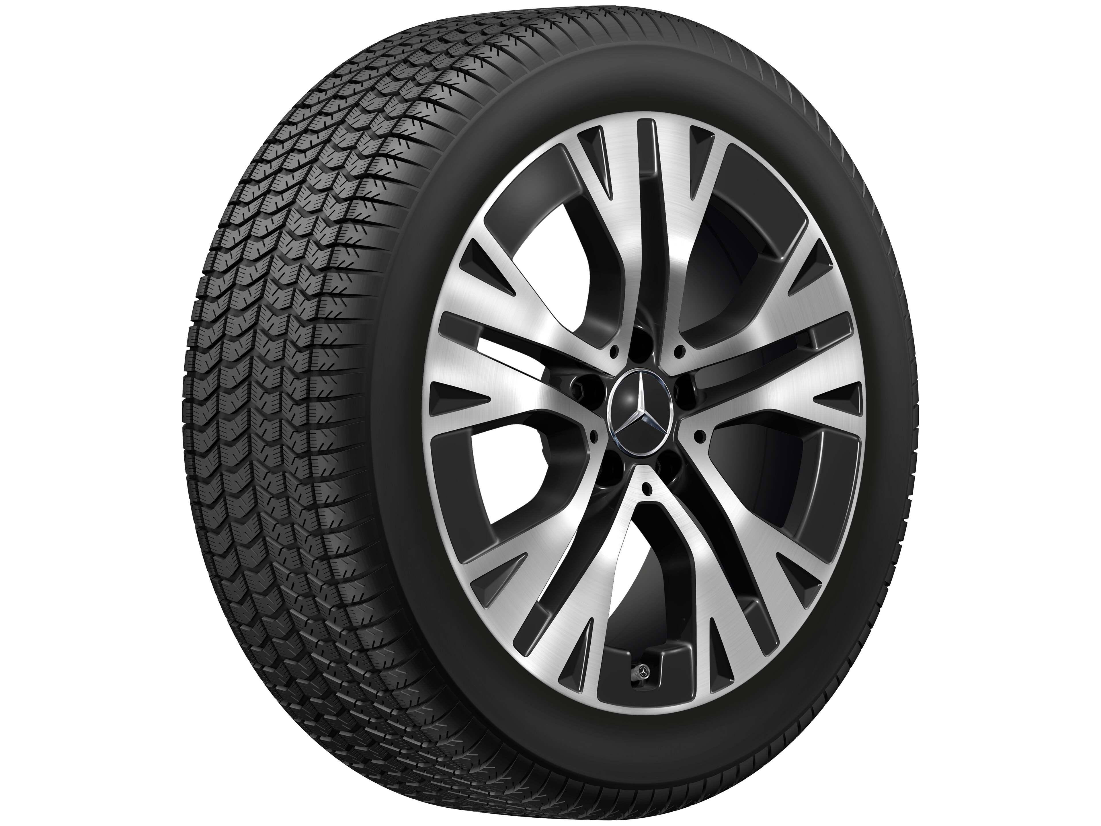 Mercedes-Benz - 5-Doppelspeichen-Rad, 18 Zoll 7,5 J x 18 ET 53, schwarz, glanzgedreht