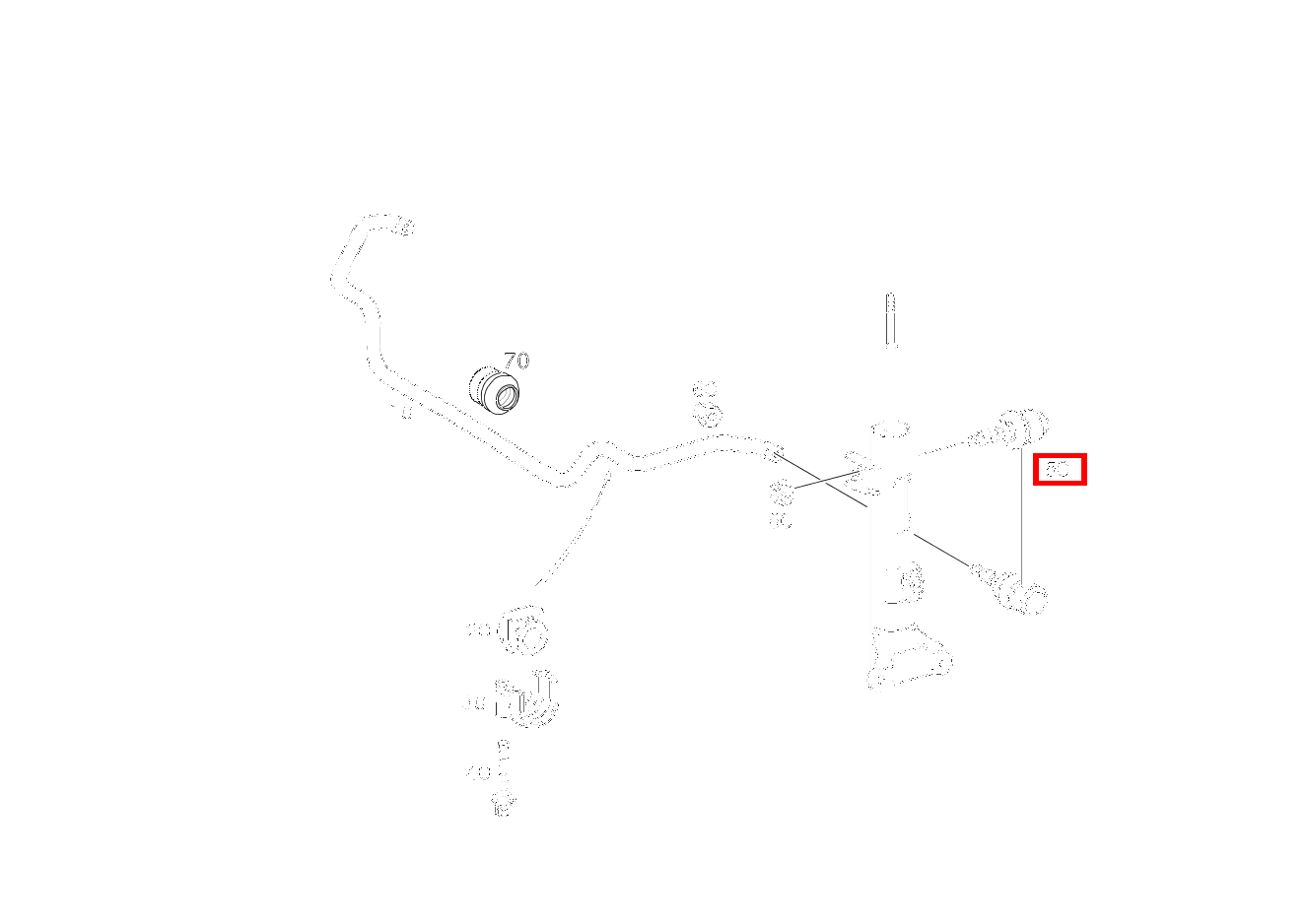Drehstabgestänge DREHSTAB UND STOSSDAEMPFER VORN CLK 500 Cabriolet 209