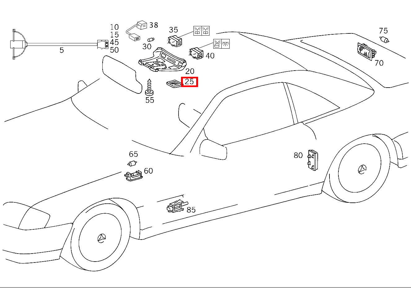 Lichtscheibe LINKS SL 600 Roadster mit Automatik 129 Lichtscheibe LINKS SL 600 Roadster mit Automatik 129