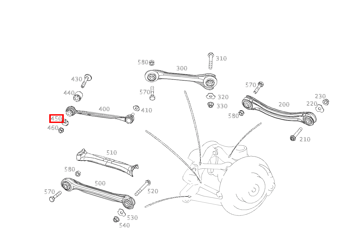 Scheibe SPURSTANGE AN HINTERACHSTRAEGER SLK55 AMG 172
