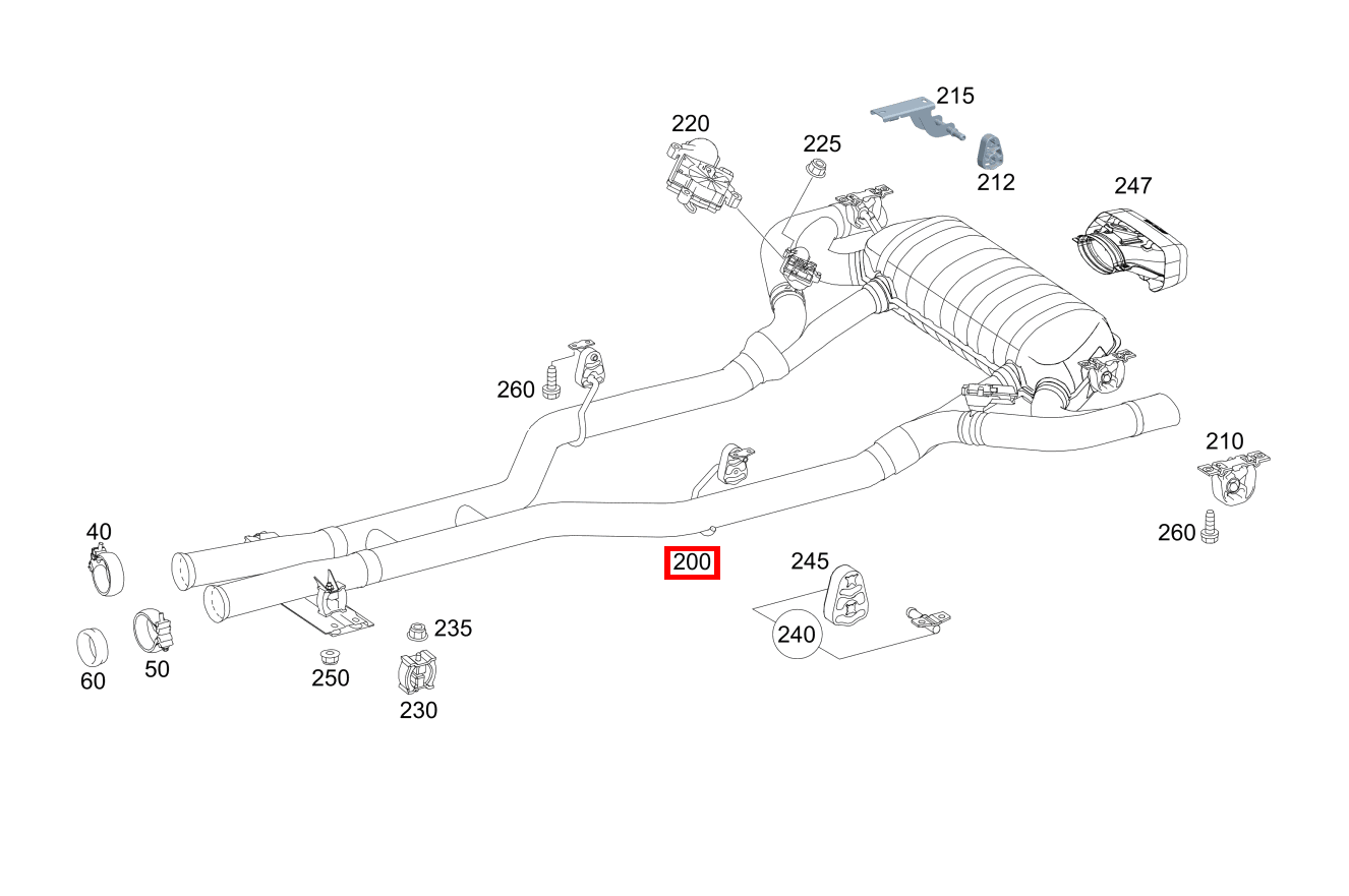 NACHSCHALLDAEMPFERANLAGE Auspufftopf hinten Mercedes-AMG GT Roadster 190