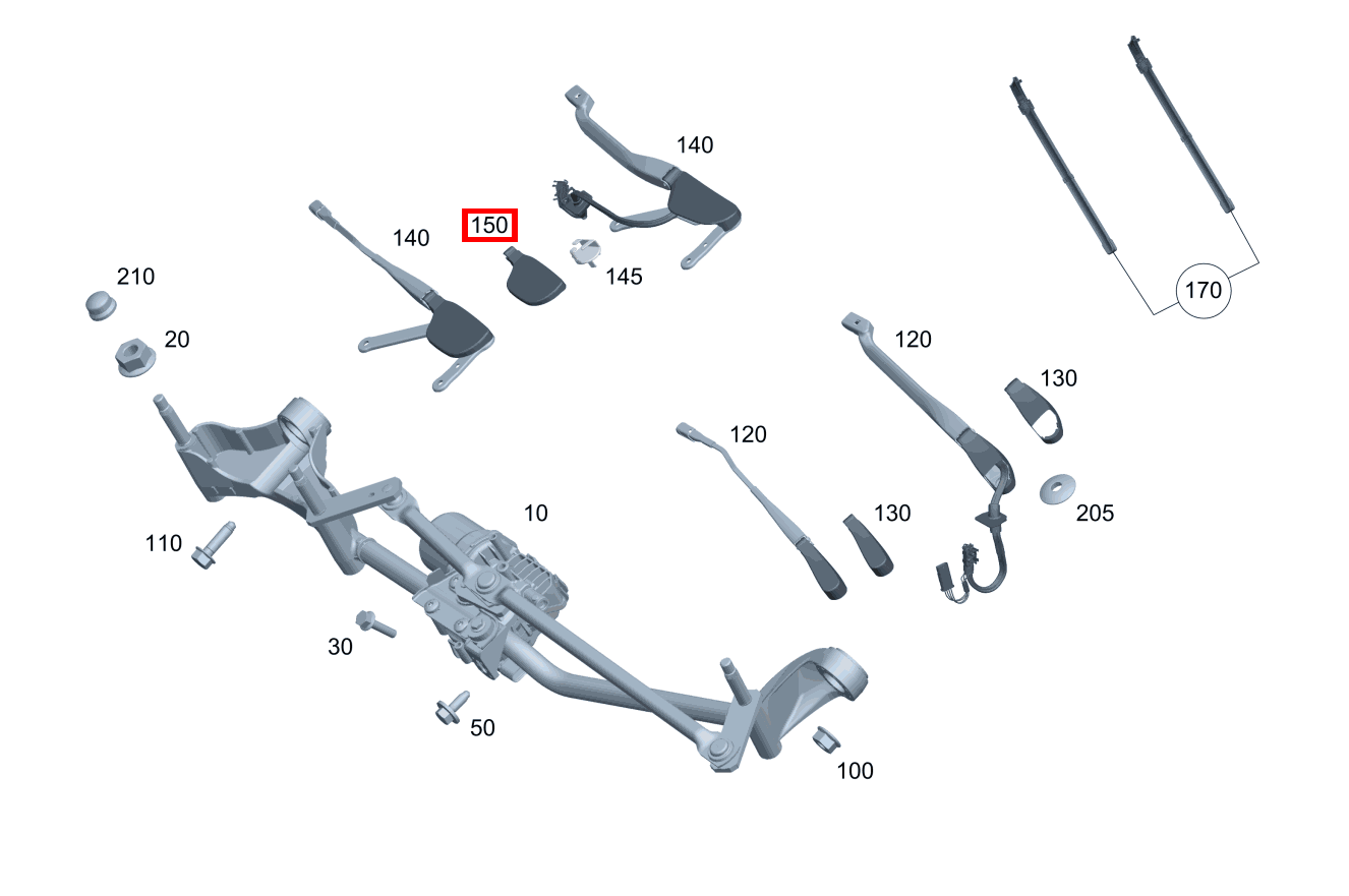 Abdeckung Wischerarm FUER BEIFAHRERSEITE GLE 350 d 4MATIC Coupé 292