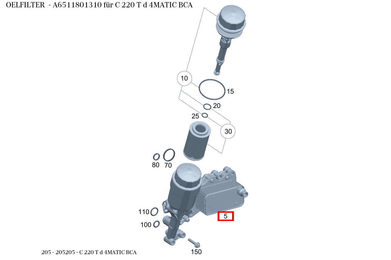 Ölfilter C 220 T d 4MATIC BCA 205